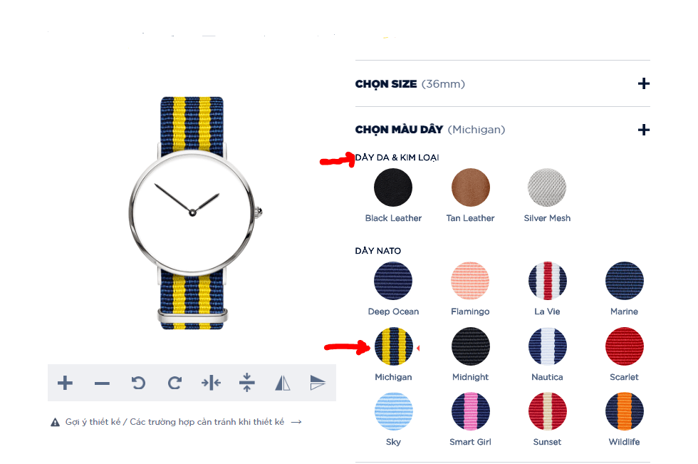 đồng hồ tự thiết kế dyoss - chon dây đeo