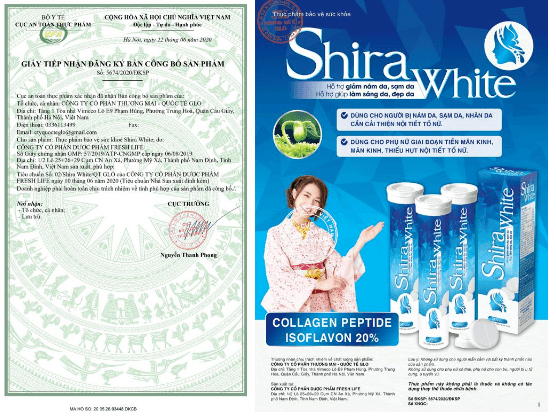 giấy công bố sản phẩm shira white