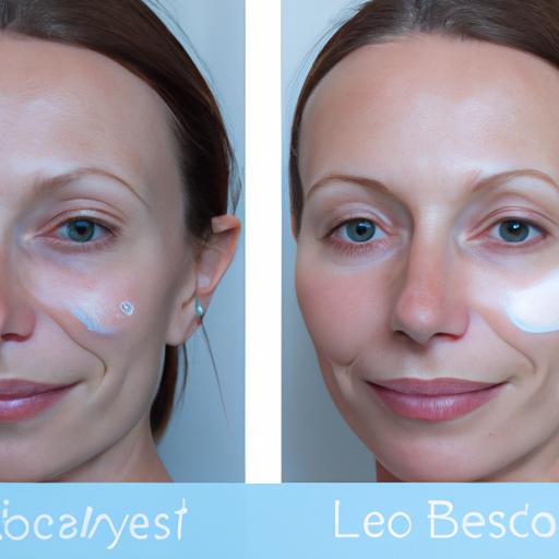Trước và sau khi sử dụng kem dưỡng ẩm La Roche Posay B5, da trông mềm mịn và trẻ trung hơn.