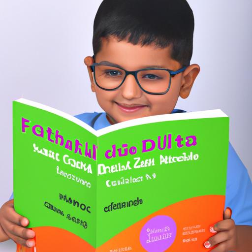 Một đứa trẻ đáng yêu đang đội kính và đọc sách, minh họa sự quan trọng của Fitolabs DHA Xtra trong việc cải thiện thị lực cho trẻ em.