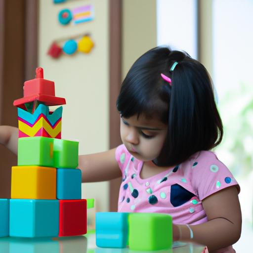 Một đứa trẻ tham gia vào một hoạt động kích thích, như giải các câu đố hoặc xây dựng khối, đại diện cho vai trò của Fitolabs DHA Xtra trong việc nâng cao sự phát triển nhận thức của trẻ em.