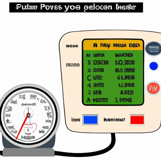 Một hình minh họa của một huyết áp kế hiển thị đo lường huyết áp tâm thu và tâm trương.